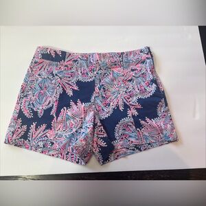 Lilly Pulitzer Navy and Pink High Waist Shorts size 2